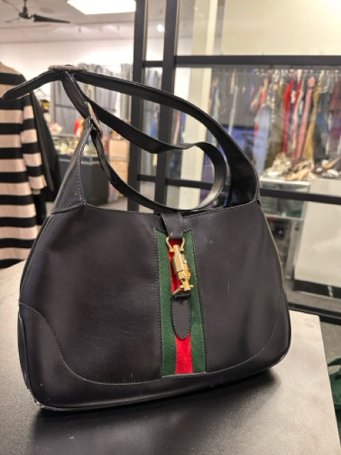 Gucci Medium Jackie Green/Red Stripe Shoulder Bag