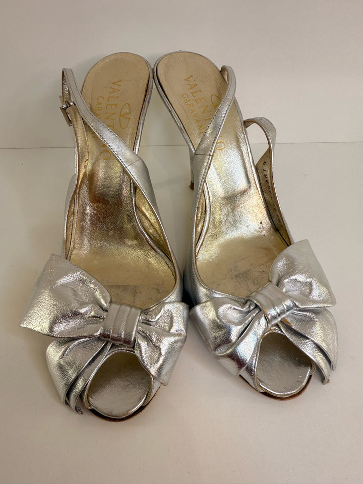 Valentino Garavani Peep Toe Slingbacks Sz 38.5