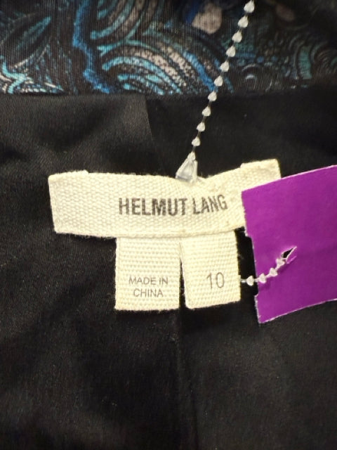 Helmut Lang Sz 10 Floral Print with Black Lapel Jacket