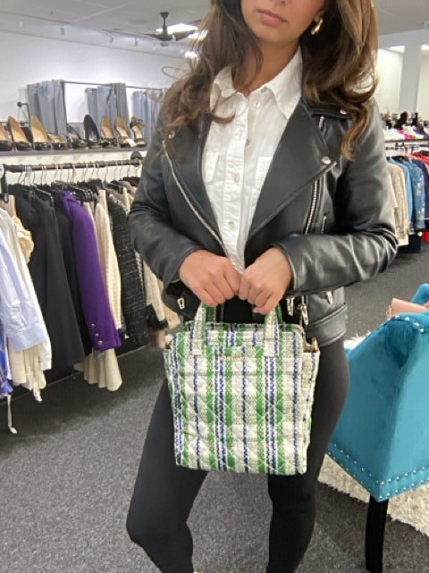 NWT Mz Wallace quilted tote plaid design w/dustbag Cross Body Bag.