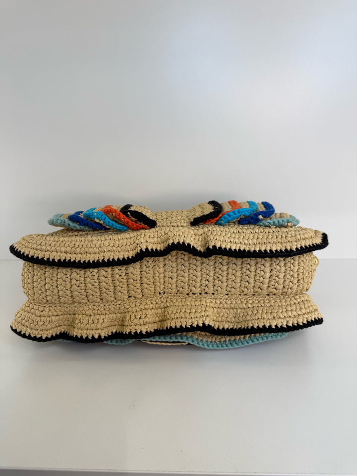 NWT Fendi RAFFIA BAQUETTE Cross Body