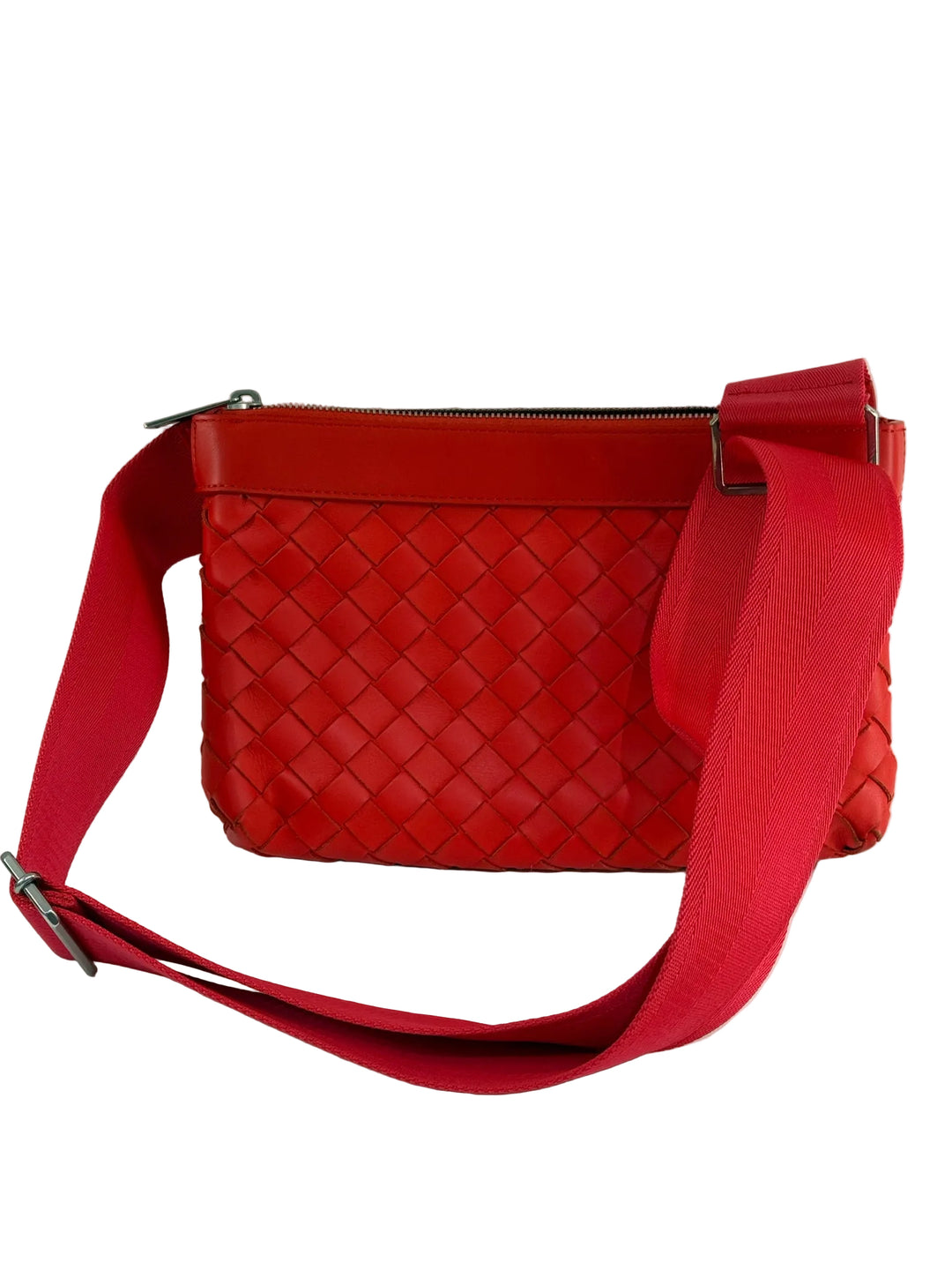 Bottega Veneta Intreciato Cross Nody Double Zip Designer Bag