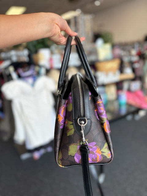 Coach Satchel Leather 2 Handle Hand Bag