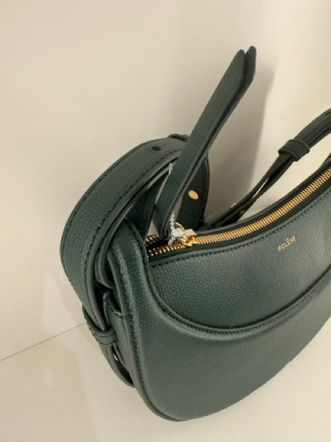 Pre Owned POLENE Numero Dix Hobo Leather Hunter Green Designer Bag w/ Dustbag