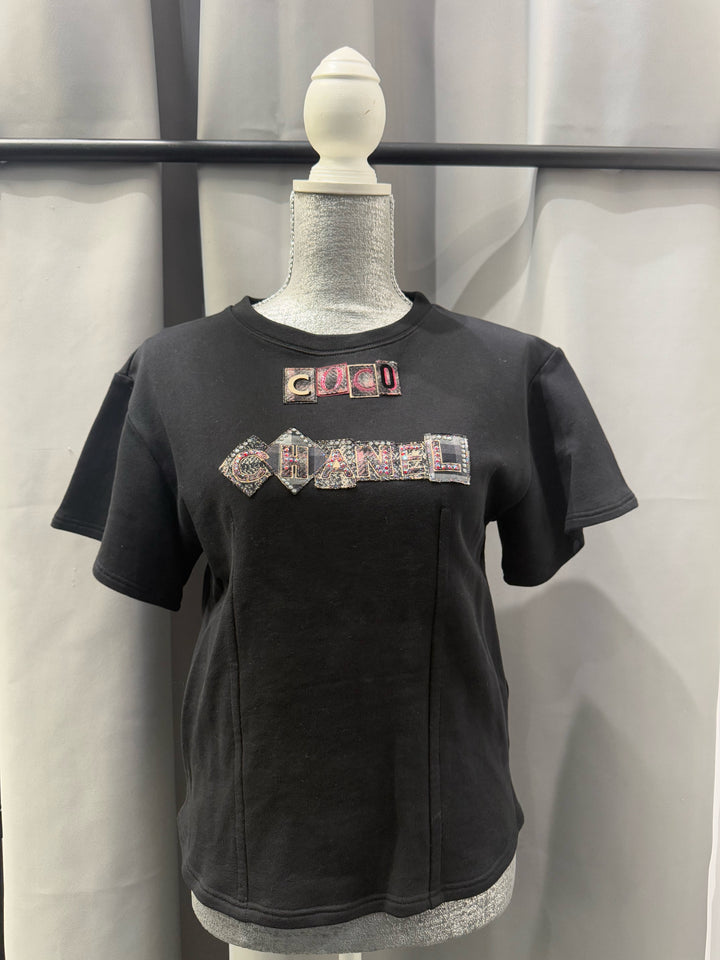 Chanel SS Cotton Coco Chanel Patchwork T-shirt Size 36