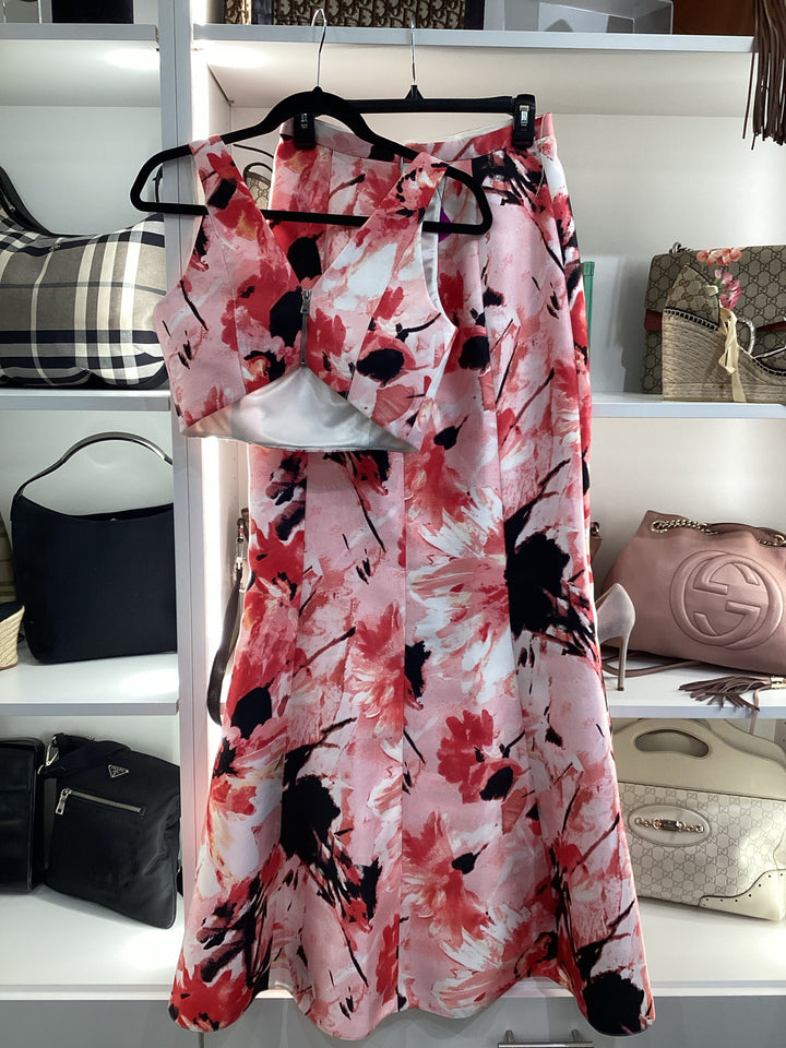 Long Floral 2 Piece Floral Set Sz XS/S