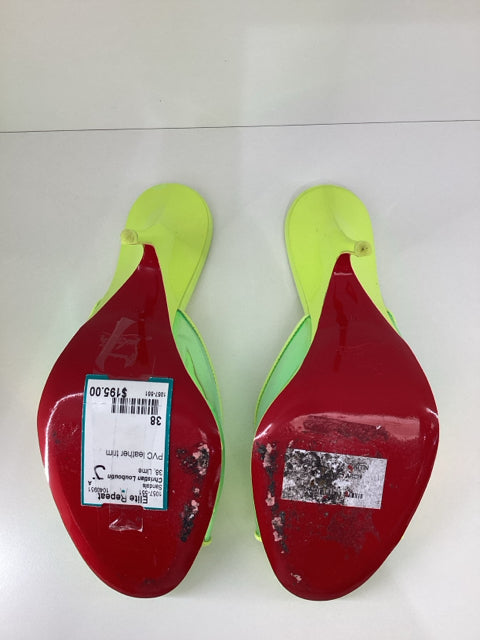 Sz 38 Christian Louboutin Chartruese Mule Sandals Heels