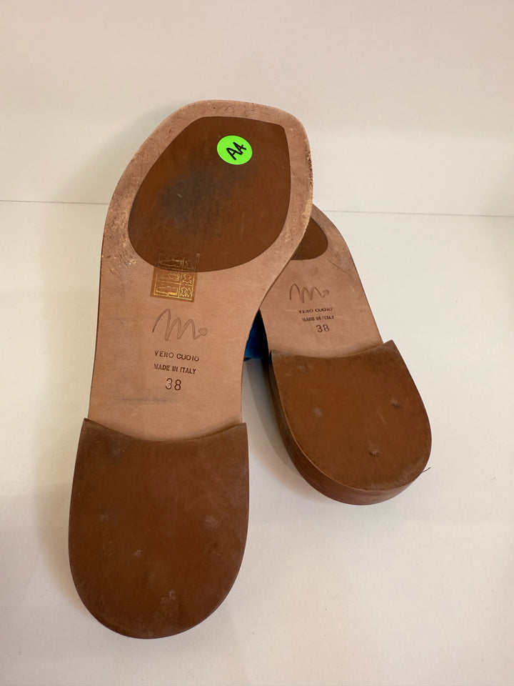 Le Petite Maison Sz 38 Suede Stripe Slide Shoes