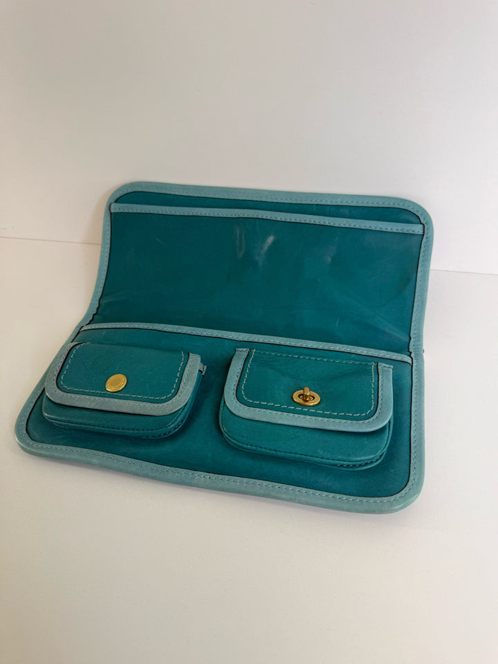 Coach Foldover Turnlock Clutch Bag