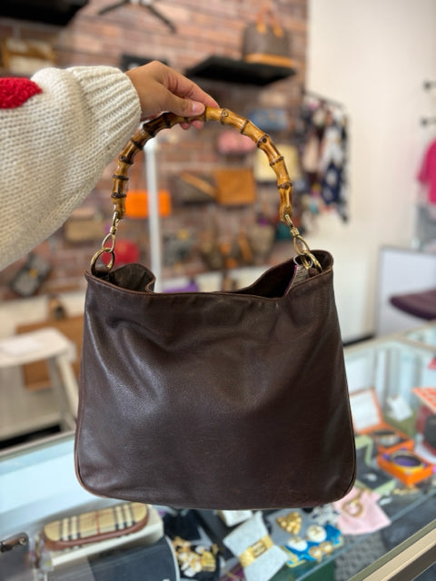 Gucci Bamboo Top Handle Leather Hand Bag Vintage