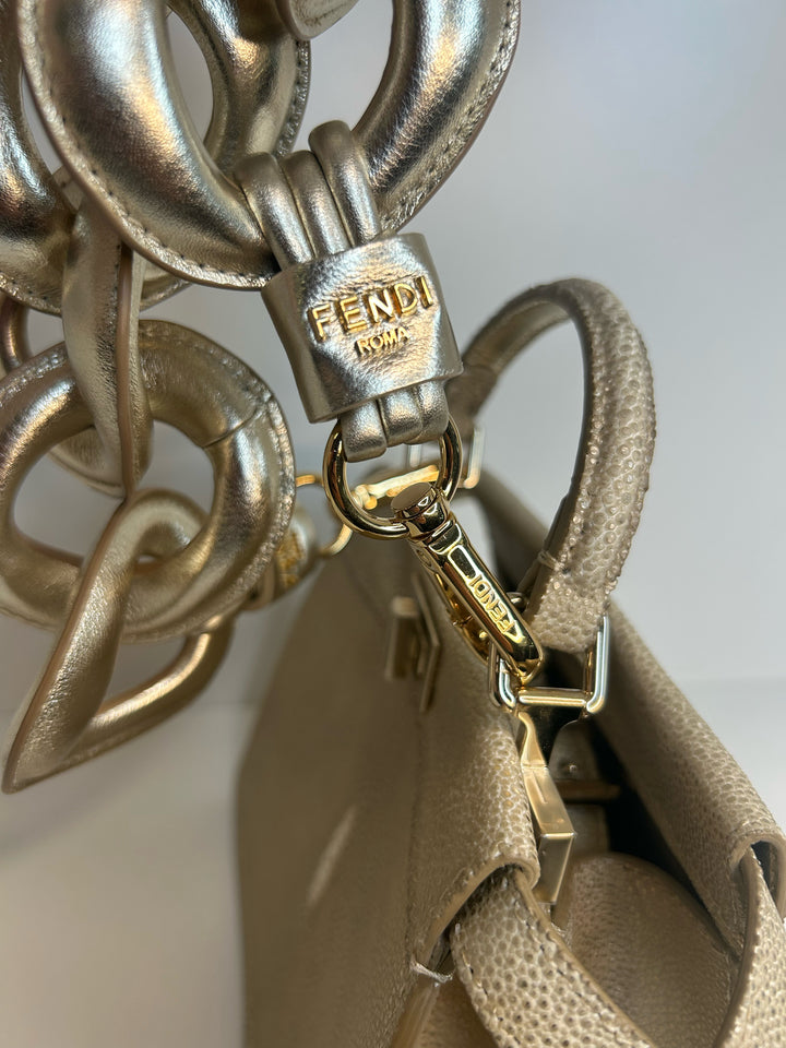 Fendi Petite 2025 Peekaboo Stingray Designer Bag