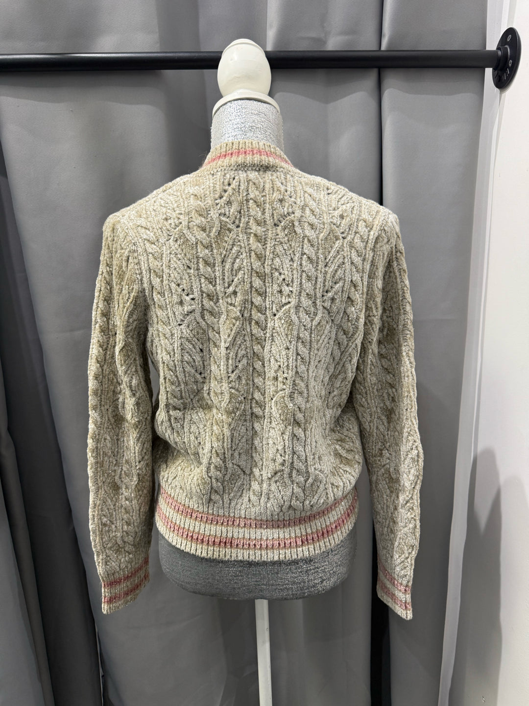Chanel 24 V-Cardigan Sequin CC Logo Patch Size 36