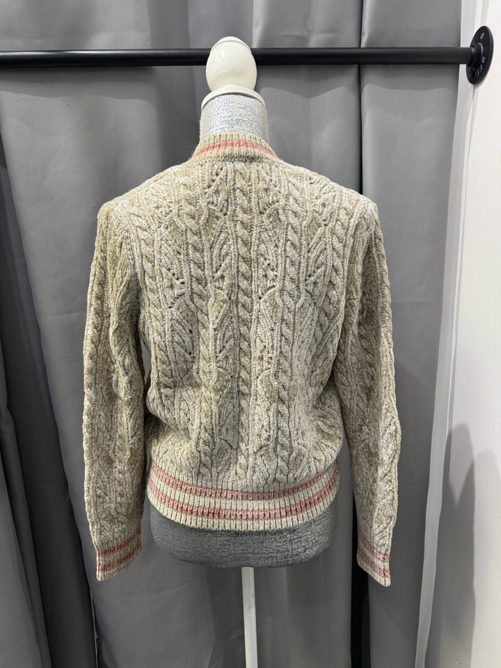 Chanel 24 V-Cardigan Sequin CC Logo Patch Size 36