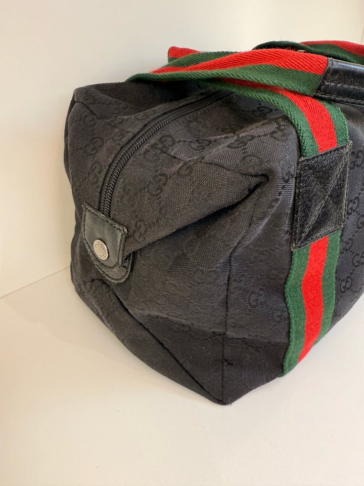 Gucci Small GG Sherry Canvas Duffel Designer Bag