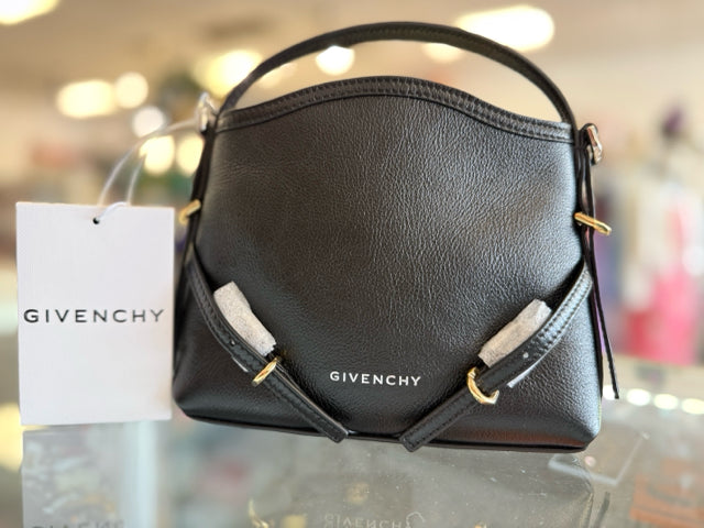 NWT Givenchy Small Black Calfskin Nano Voyou w/ Crossbody Strap Designer Bag.