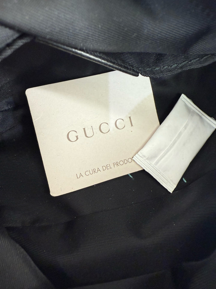 Gucci Bamboo Pull Small Pebbled Leather Pouch Bag