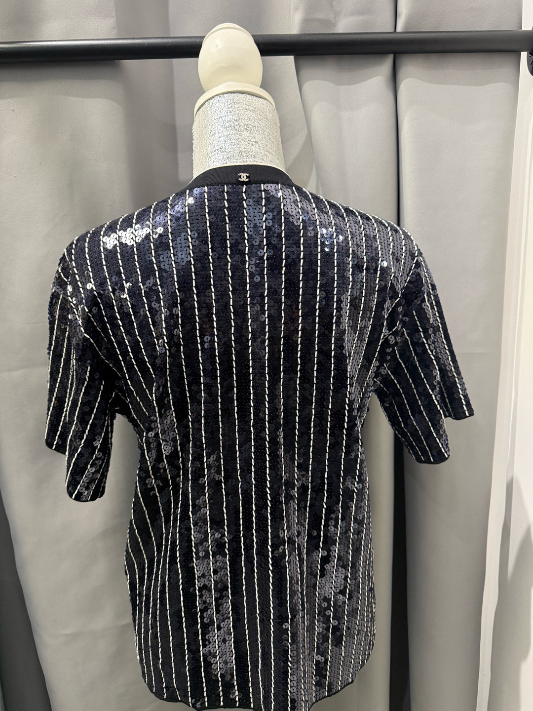 Chanel 23S SS Crew Sequin T-shirt Size M