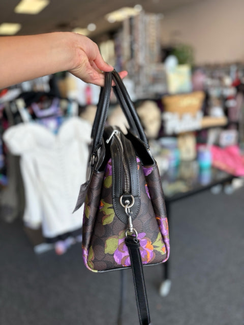 Coach Satchel Leather 2 Handle Hand Bag