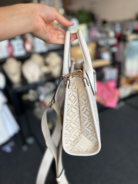 Michael Kors Cream/Gold Cross Body Bag