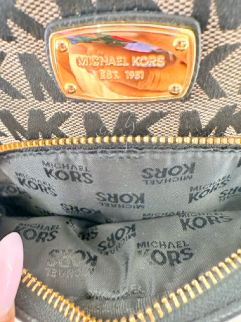 Pre Owned Michael Kors Canva  Brown Mini Logo w/ gold hardware Backpack