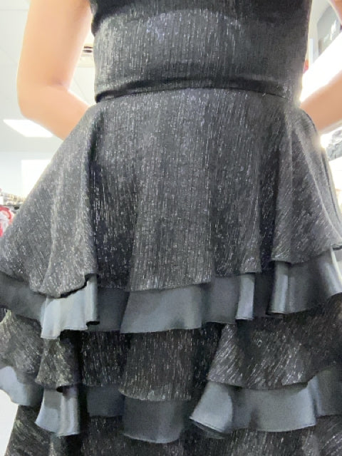 Christion Siriano Sz 6 Black Multi Tiered DRESS