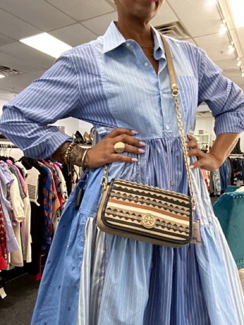 Pre Owned Tory Burch Mutil Stripe Small Cross Body