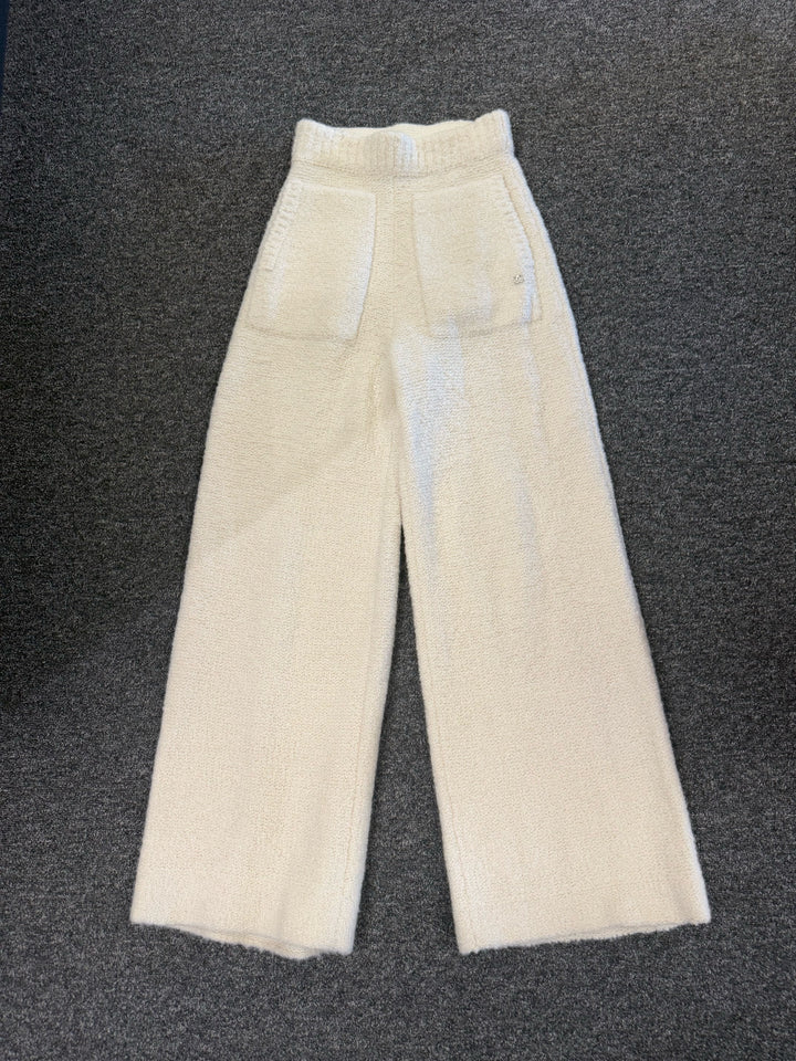 Chanel High Waist Straight Leg Cashmere/ Wool Pant Sz 34