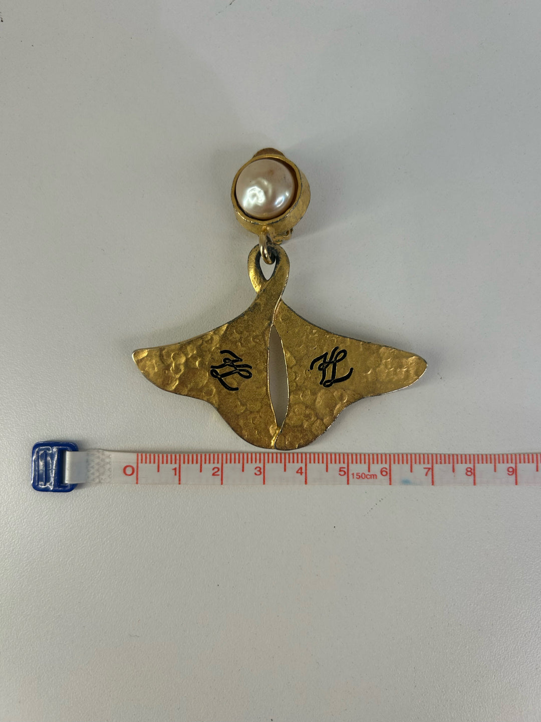 Vintage Karl Lagerfeld Gold Whale Tails Earrings
