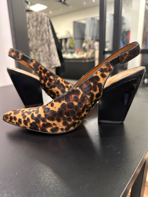 Tory Burch Sz 8.5 Cheetah Slingbacks Shoes