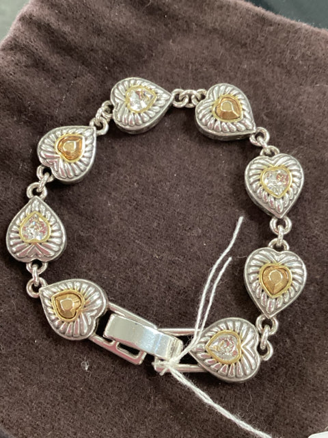 Pre Owned Brighton Bracelet Heiress heart silver/gold swarovski crystal