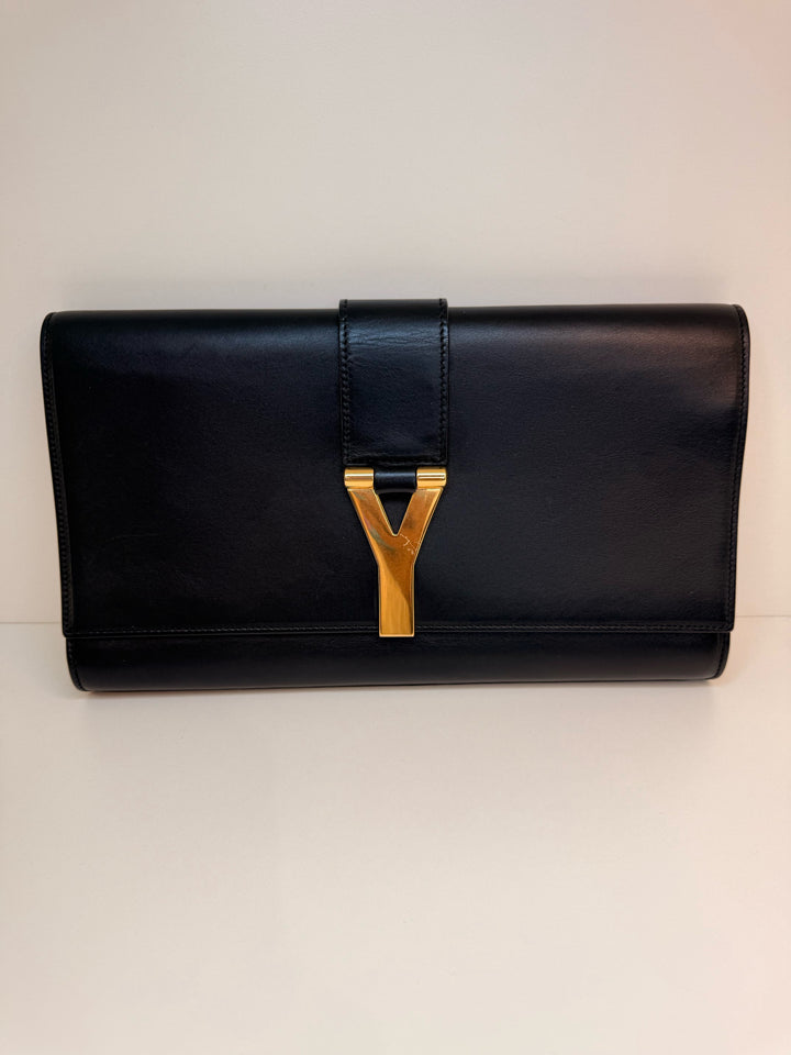 Yves Saint Laurent Black w/ Y Logo Designer Bag