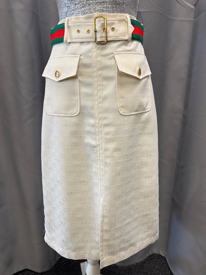 NWT GUCCI X Adidas Web Belted A Line Skirt
