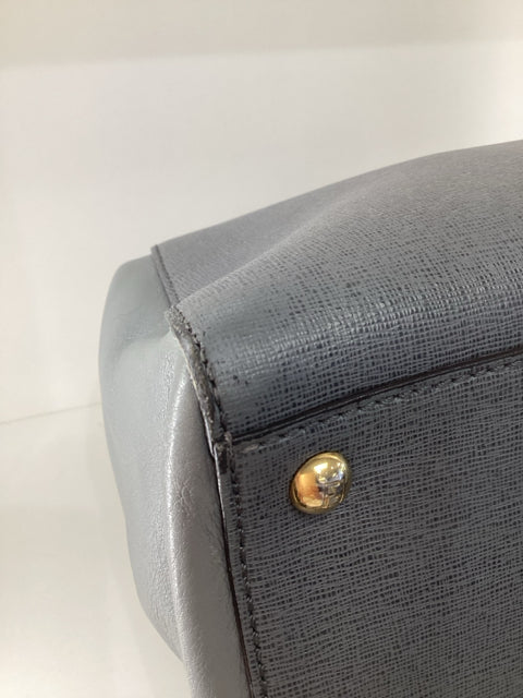 Fendi Grey 2 Jours Leather Tote Shoulder Bag
