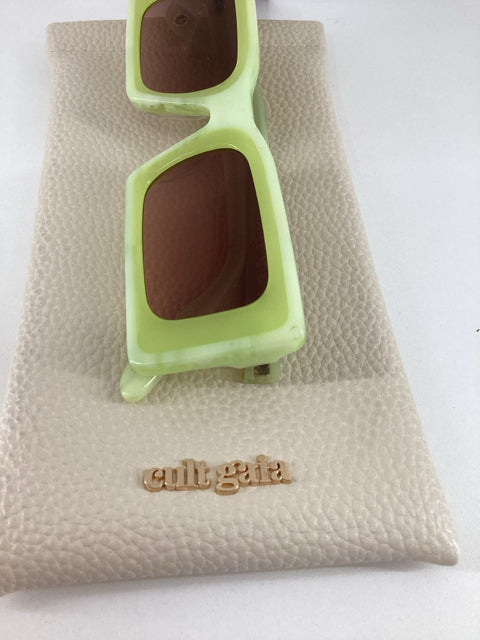 Pre Owned Cult Gaia Yellow Resin SUNGLASSES W/ Case