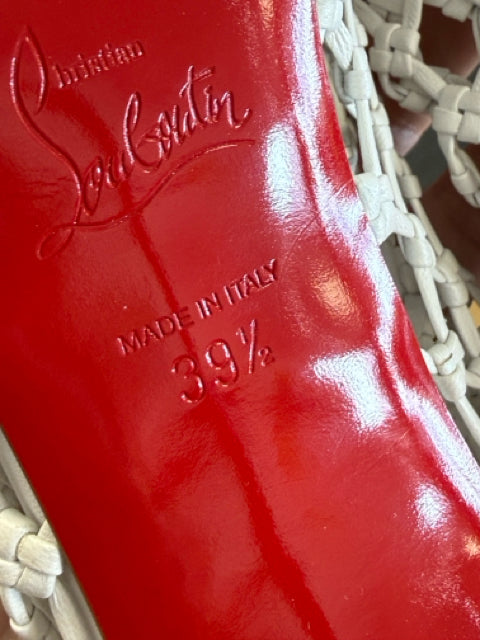 Christian Louboutin Sz 39.5 Porligat 120 Napa Mesh Ankle Boot Shoe Pre Loved