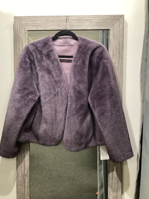 Chic Lavender Faux Fur Coat Jacket. Size M/L