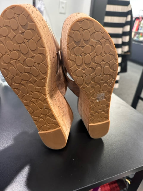 Coach Sz 9 Metallic Wedge Sandles Shoe