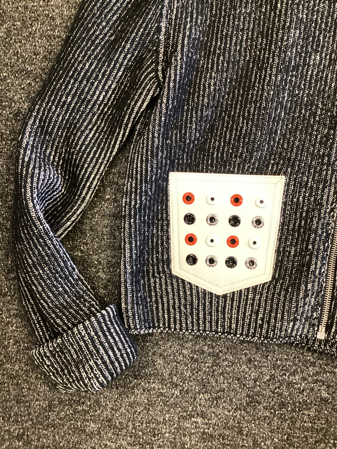 Louis Vuitton Zip Front Ribbed Cashmere Sweater Size Small