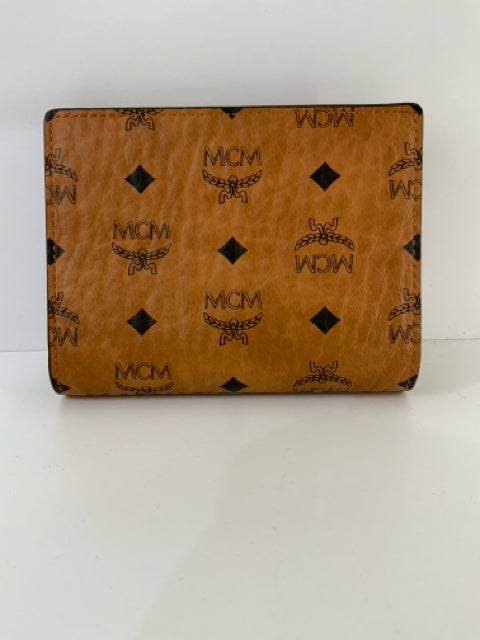 Pre Owned MCM Brown Leather Monogram Wallet w/ Chain X body