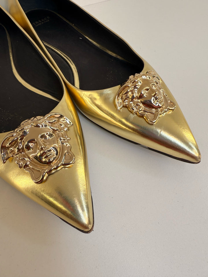 Versace Medusa Head Flats Shoes 38.5