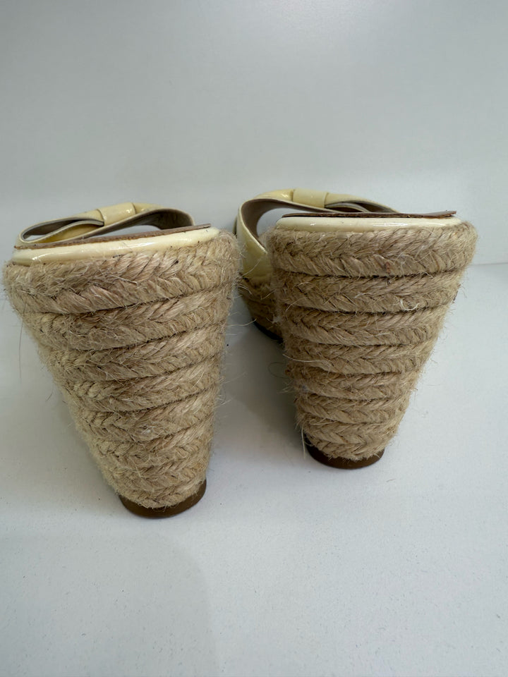 Valentino Raffia Wedge Shoes Sz 39