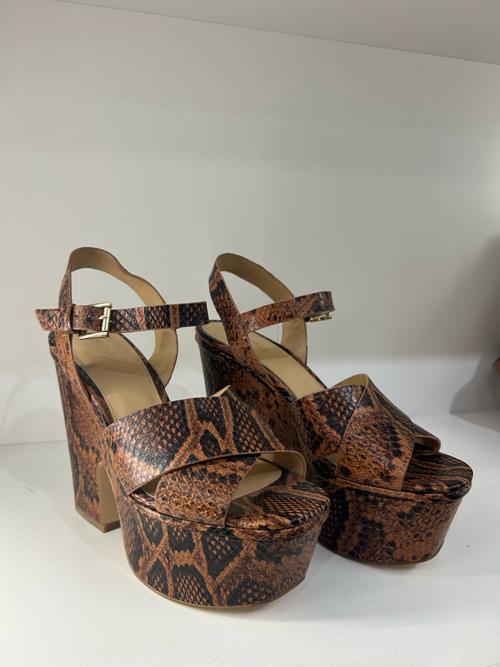 NWT Michael Kors Snake Print Platform Shoes Sz 8