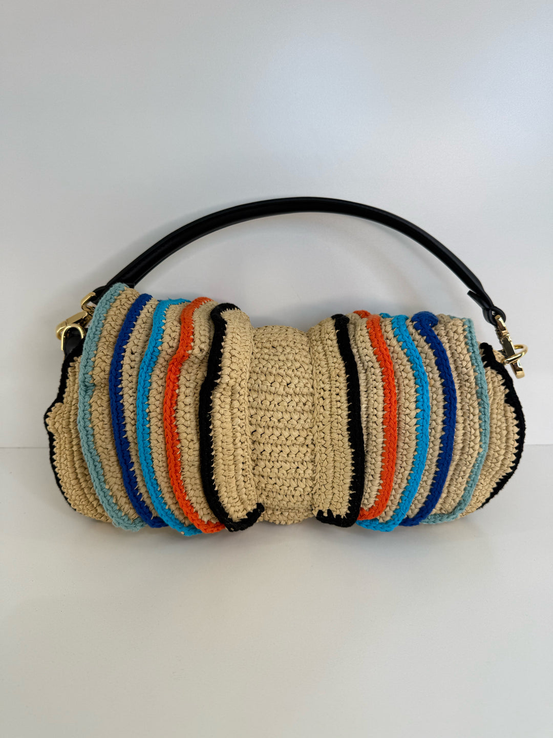 NWT Fendi RAFFIA BAQUETTE Cross Body
