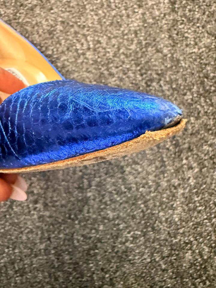 Manolo Blahnik As Is Bibi Snake Pump Sz 38.5 Shoe