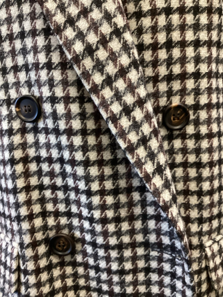 Brunello Cucinelli Houndstooth Double Breast Blazer Sz 40