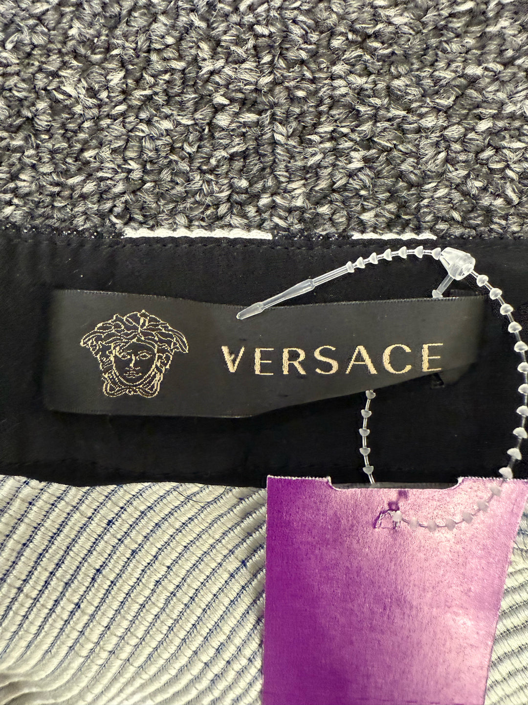 Versace Textured Layered Knit Mini Skirt Sz 10