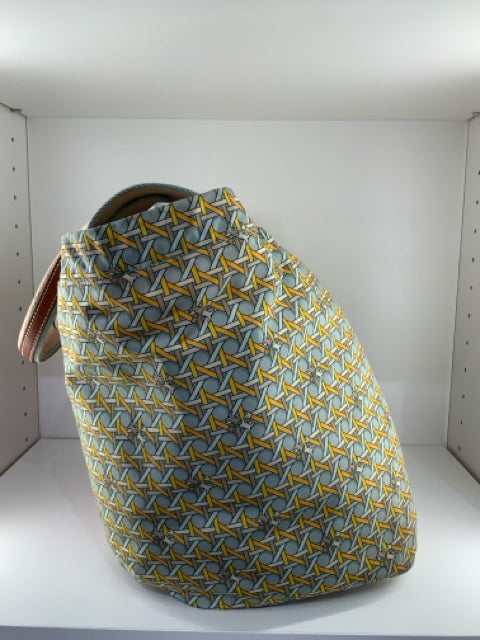 Pre Owned Tory Burch Geometric Basket Weave Tote