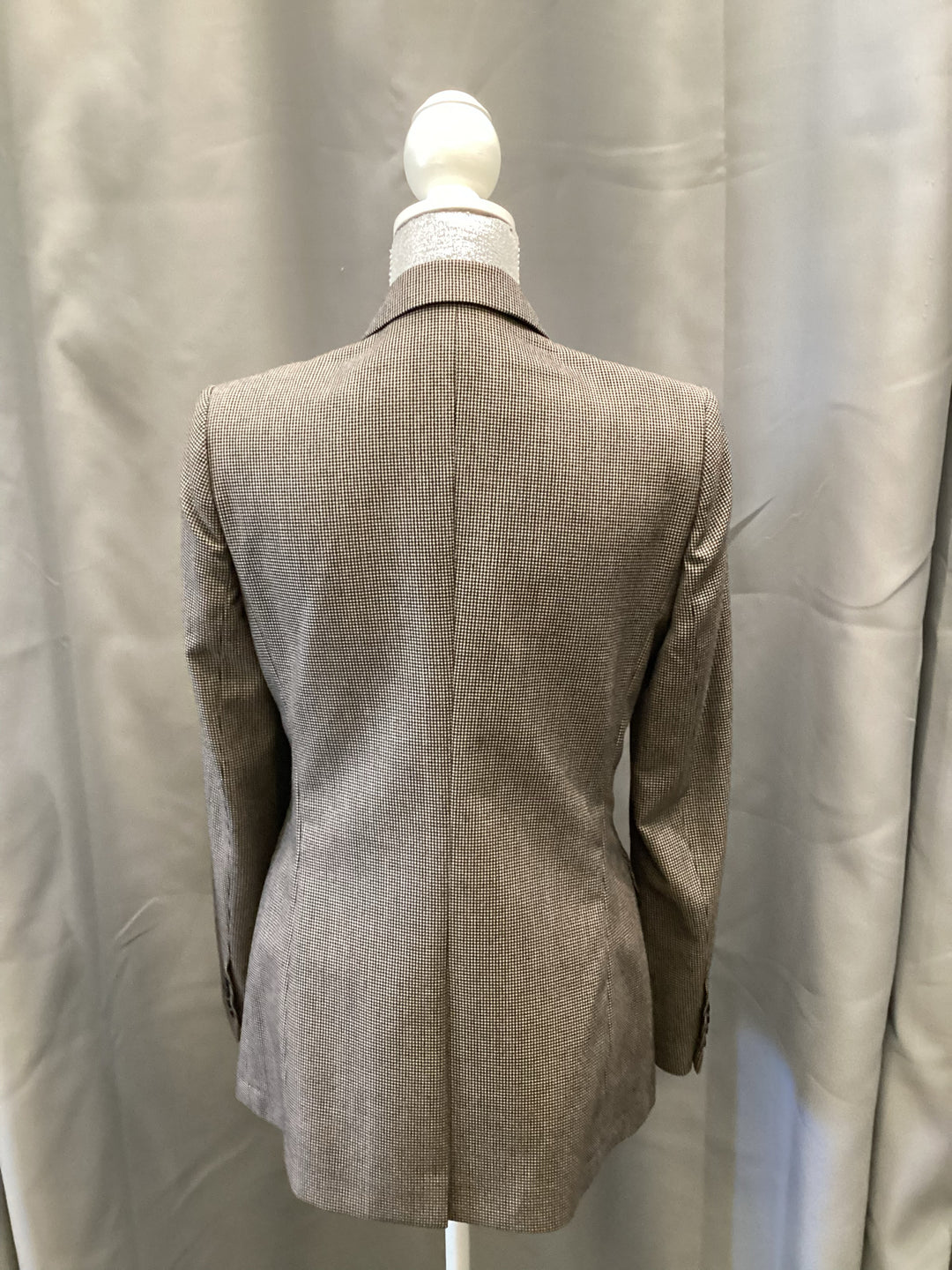 DRIES VAN NOTEN Micro Houndstooth Double Breast Blazer Sz 40