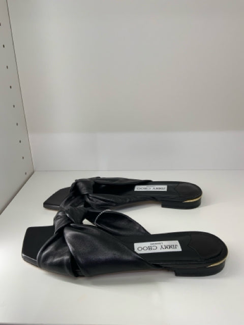 Pre Owned Jimmy Choo Shoe w Box Leather mule slide sz 37