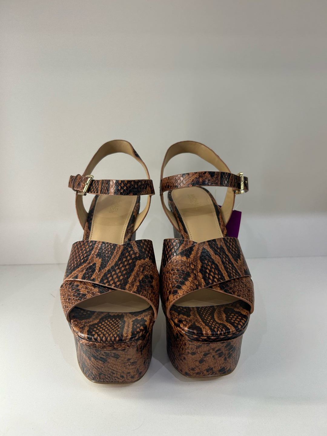 NWT Michael Kors Snake Print Platform Shoes Sz 8